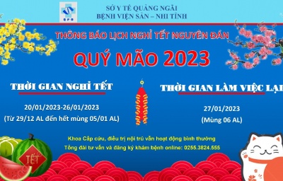THÔNG BÁO LỊCH NGHỈ TẾT NGUYÊN ĐÁN 2023